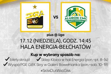 Trwa sprzedaż biletów na mecz PGE GiEK Skra z Aluronem CMC Wartą Zawiercie