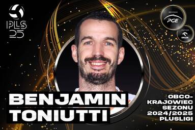 Nominowany w kategorii Obcokrajowiec sezonu 2024/2025 PlusLigi: Benjamin Toniutti
